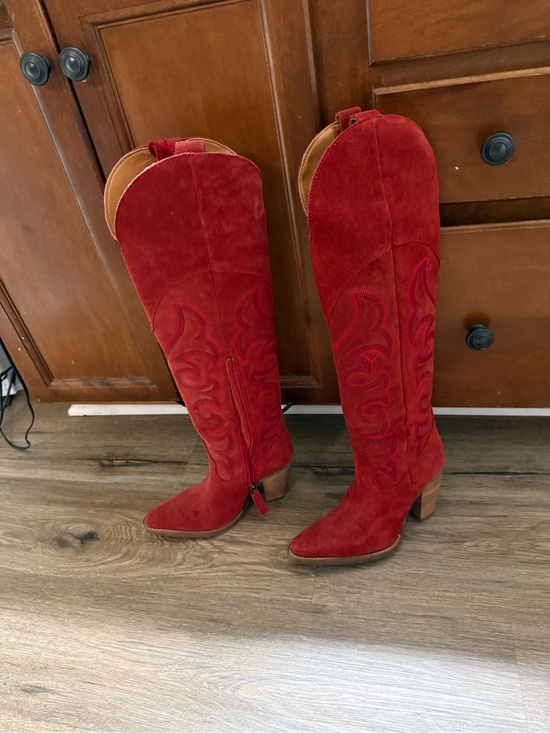 dingo Shoes - Dingo Red Suede Western Knee-High Boots